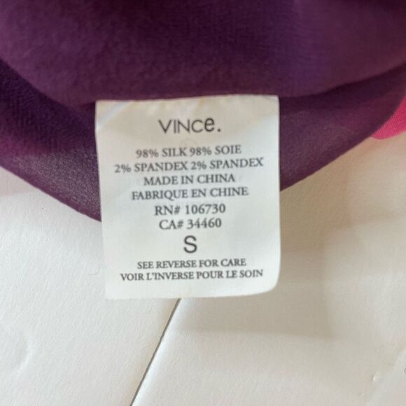 Vince Ombré Silk Shift Dress Pink Fuschia Plum size Small - Picture 15 of 15